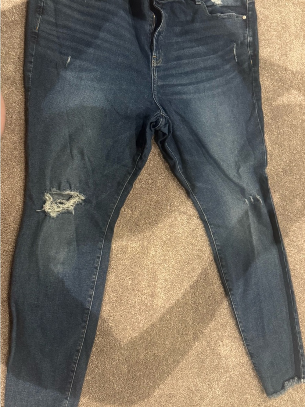 Lane Bryant Dark Wash Distressed Skinny Jeans